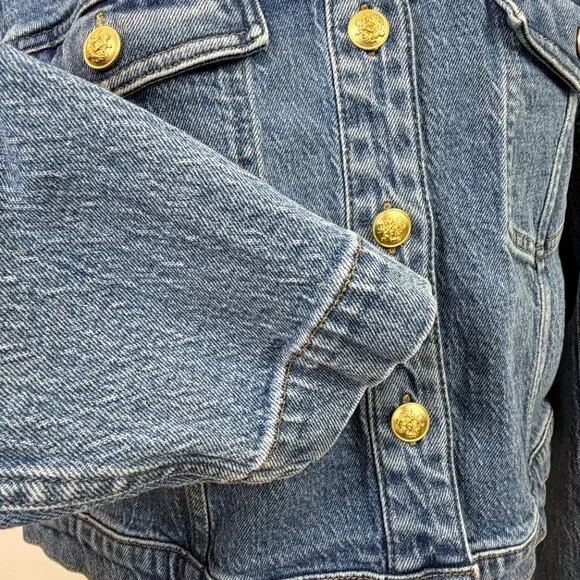 J. Crew Denim Lady Jacket with Gold Buttons Size 12 - Picture 7 of 13